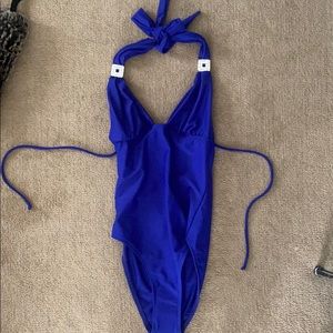 LeTarte Luce Cobalt Blue Halter One piece